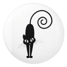 Keramisk enhetsknopp för svart katt