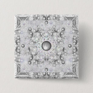 Keramisk Grått-snöre&snöflake Knapp