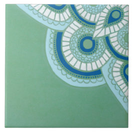 Keramisk grönt och blå geometrisk platta kakelplatta