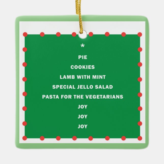 Keramisk julprydnad med helgdag ord julgransprydnad keramik (Framsida)