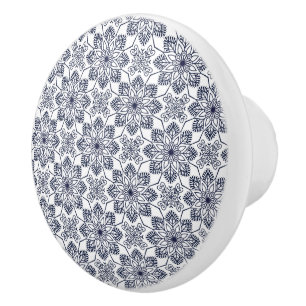 Keramisk kabinett, Knob-Blåa blommor Knopp
