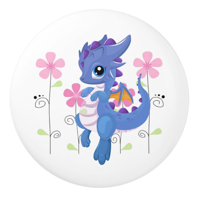 Keramisk kabinett-Knob-Dragon Knopp (Framsidan)