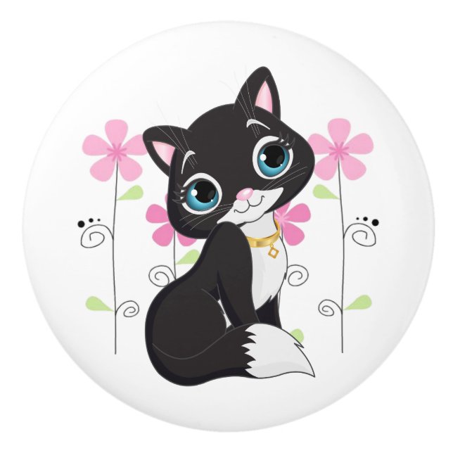 Keramisk kabinett Knob-Kattunge Knopp (Framsidan)