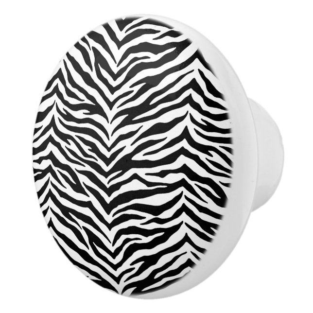 Keramisk kabinett Knob-Zebra tryck Knopp (Höger)