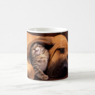 Keramisk kaffe Mugg-Hund och Kitten Kaffemugg
