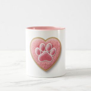 Keramisk kaffemugg för hundmamma   Hjärta tassavtr