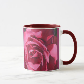 Keramisk kaffemugg för rosa ros