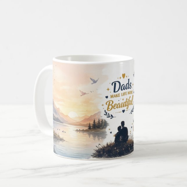 Keramisk kaffemugg med full wrap - Fars dag-presen (Framsida vänster)