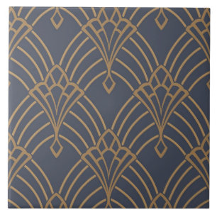 Keramisk kakel - Art Deco fläktsdesign Guld