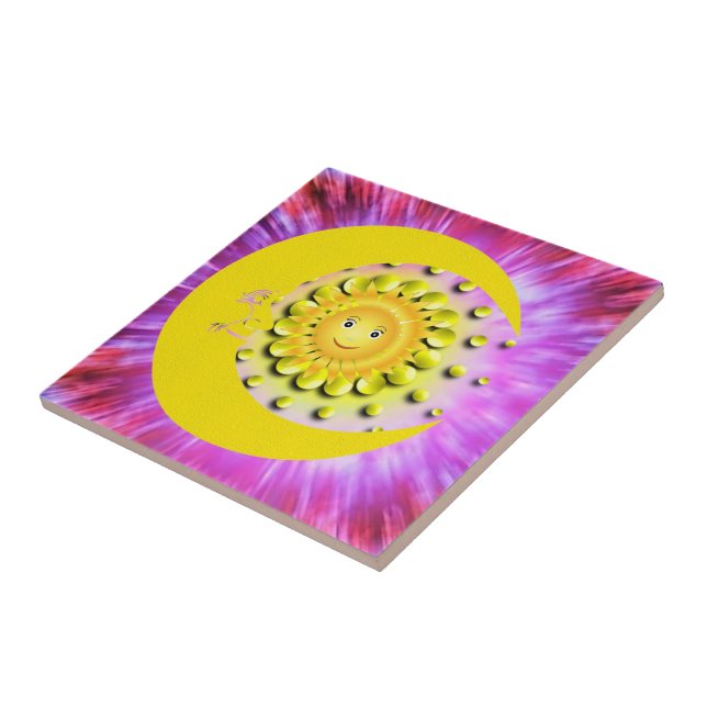 Keramisk Kakel Sol Måne (Sidan)