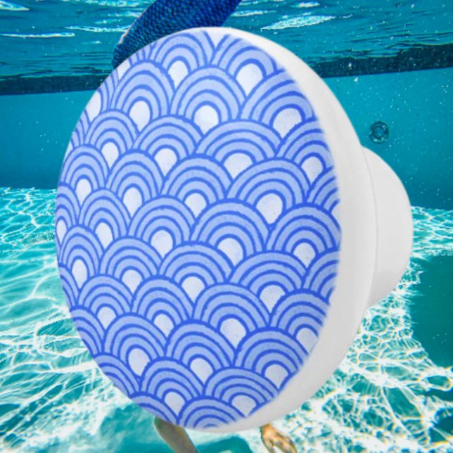 Keramisk Knap i Ceruleanblå Nyans Knopp (Skapare uppladdad)