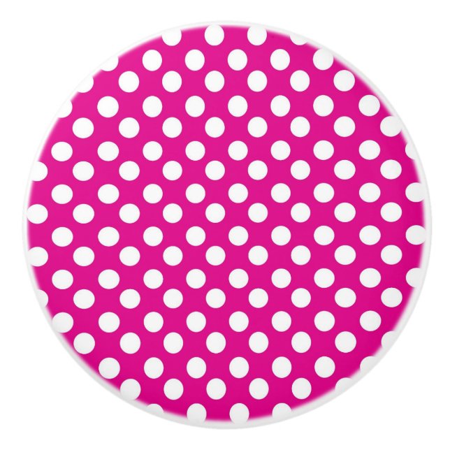 Keramisk Knap - Ljus Rosa Prickar Knopp (Framsidan)