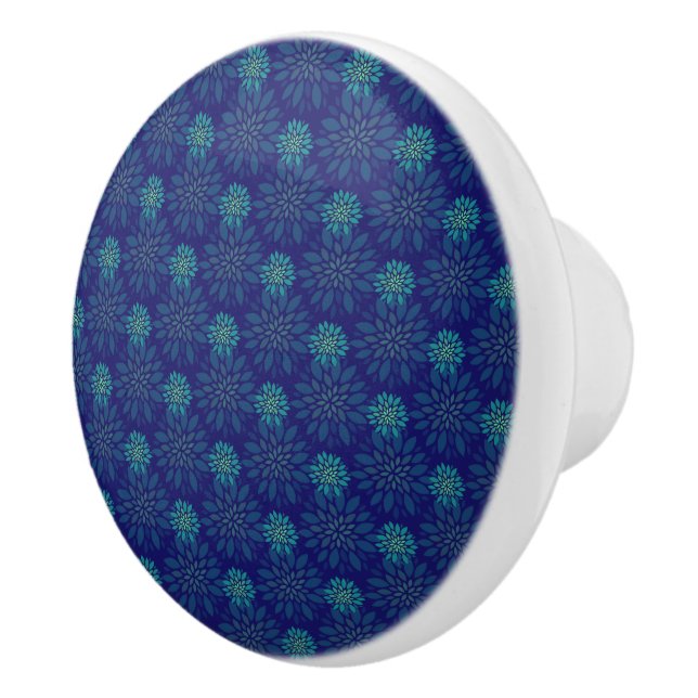 Keramisk Knap med Blommönster Knopp (Höger)