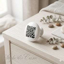 Keramisk Knap med Unik QR-kod Design Knopp