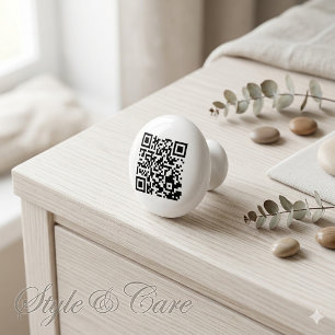 Keramisk Knap med Unik QR-kod Design Knopp
