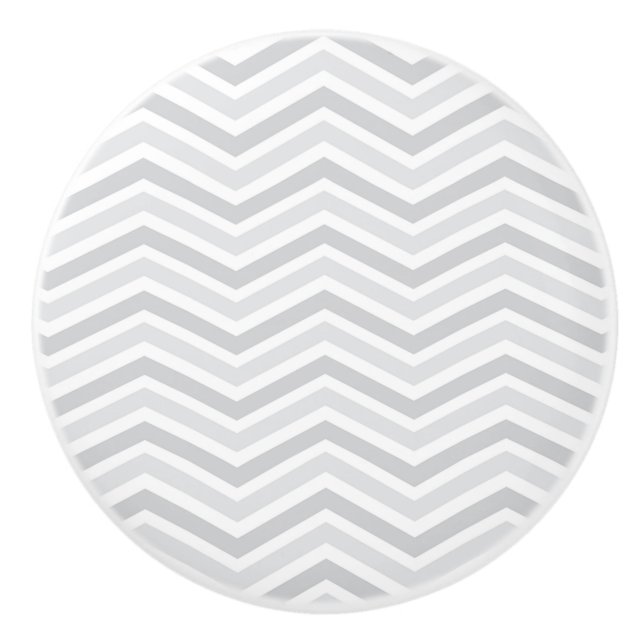 Keramisk knob/Grått-Chevron Knopp (Framsidan)