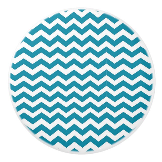 Keramisk knob/Teal Chevron Knopp (Framsidan)