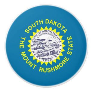 Keramisk knobdragning med flagga av South Dakota,  Knopp