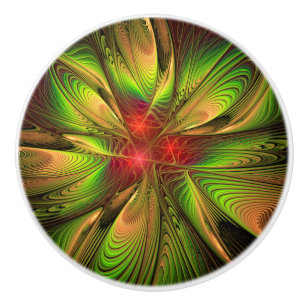 keramisk knopp av fansy fractal-blomma