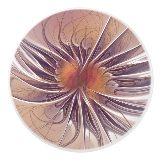keramisk knopp av fansy fractal-blomma (Framsidan)
