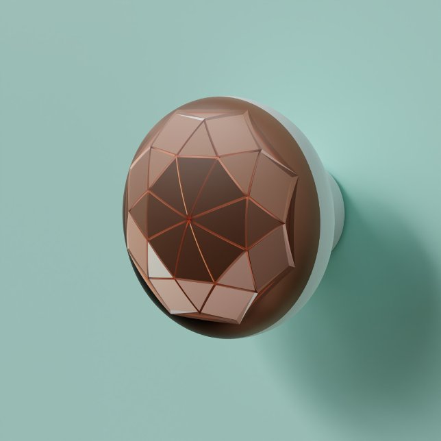 Keramisk knopp av Färgad av geometrisk okton (A copper colored ceramic cabinet knob that would look glorious on your cupboards (or drawers))