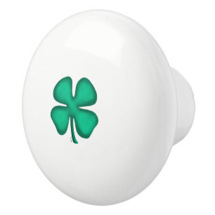 Keramisk knopp av lucky 4 Löv Irish Klöver