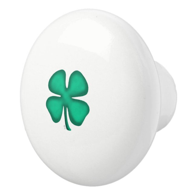 Keramisk knopp av lucky 4 Löv Irish Klöver (Höger)