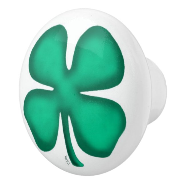 Keramisk knopp av lucky 4 Löv Irish Klöver (Höger)