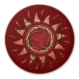 Keramisk knopp av tranberry Sol