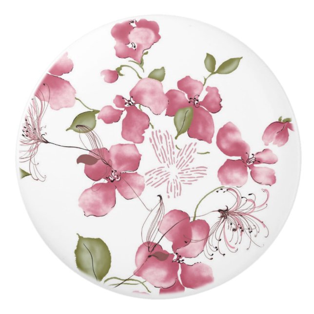 Keramisk knopp/Blommigt Knopp (Framsidan)