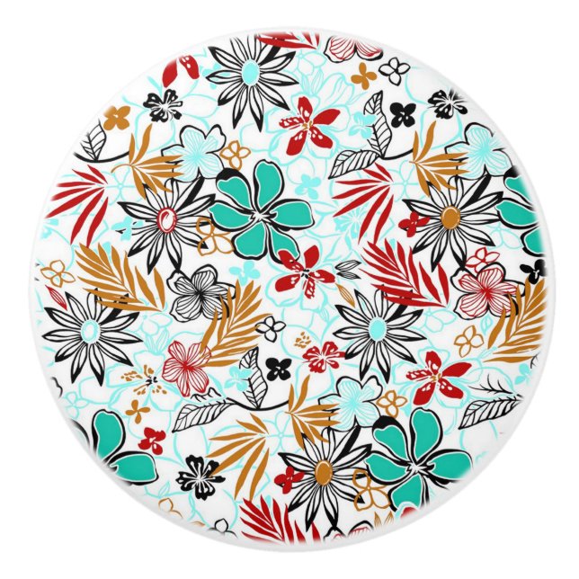 Keramisk knopp/Blommigt Knopp (Framsidan)