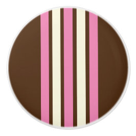 Keramisk knopp (Brown, Rosa & Cream)