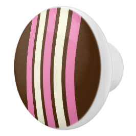 Keramisk knopp (Brown, Rosa & Cream)