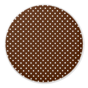 Keramisk knopp/brun Polka dots Knopp