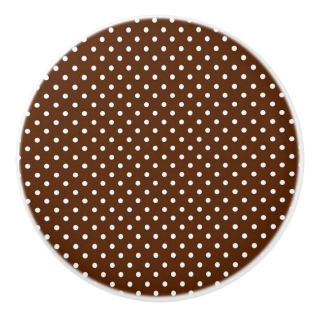 Keramisk knopp/brun Polka dots Knopp (Framsidan)