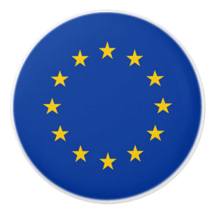 Keramisk knopp dra med EU:s flagga