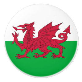 Keramisk knopp dra med flagga av Wales, Förenade k