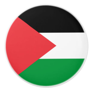 Keramisk knopp dra med Palestinas flagga
