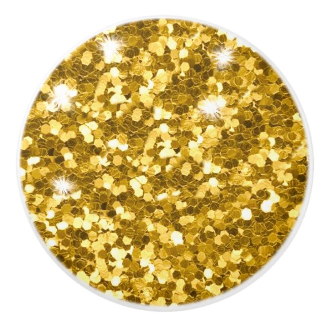 Keramisk knopp för guld- glitter (Framsidan)