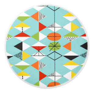 Keramisk knopp för Retro Harlequinmönster