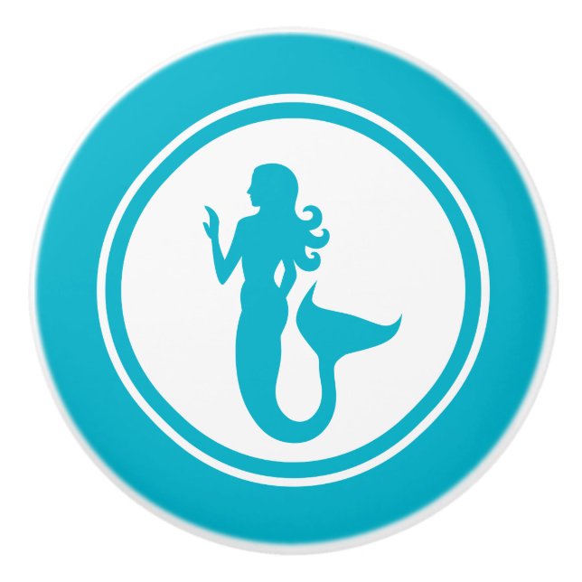 Keramisk knopp för turkosblåttsjöjungfru (Framsidan)