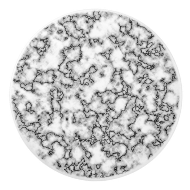 Keramisk knopp för vitFauxmarmor (Framsidan)