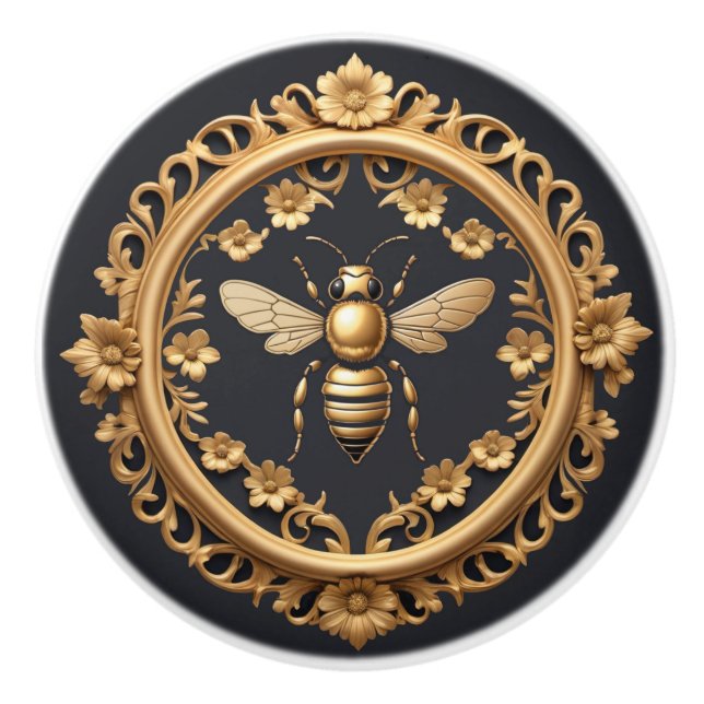 Keramisk knopp från guld Art nouveau (Framsidan)