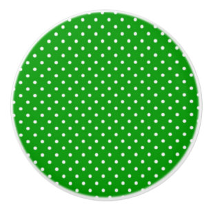 Keramisk knopp/Grönt Polka dots Knopp