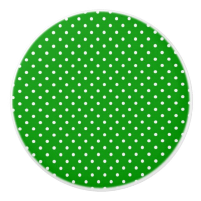 Keramisk knopp/Grönt Polka dots Knopp (Framsidan)