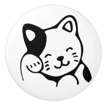 Keramisk knopp. Katt.