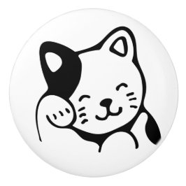 Keramisk knopp. Katt. Knopp