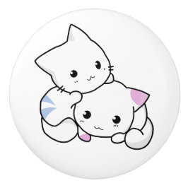 Keramisk knopp. Katt. Knopp