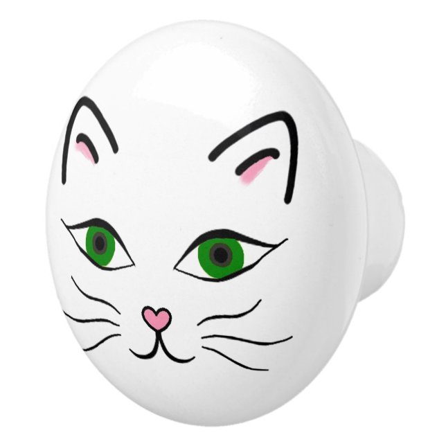 Keramisk knopp - kattungeansikte (Höger)