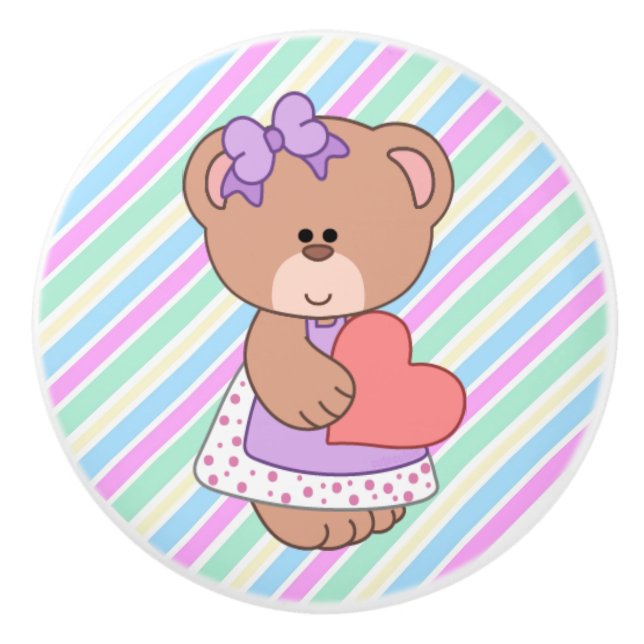 Keramisk knopp/kute Bear Knopp (Framsidan)